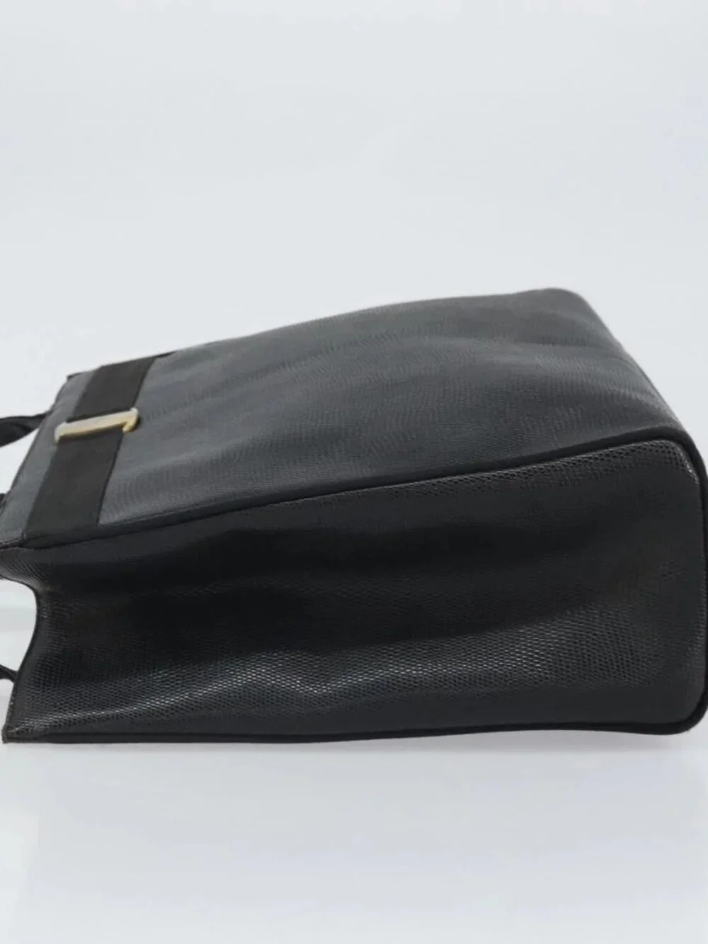 Salvatore Ferragamo Tote Bag Leather Black Gold Auth SW1922